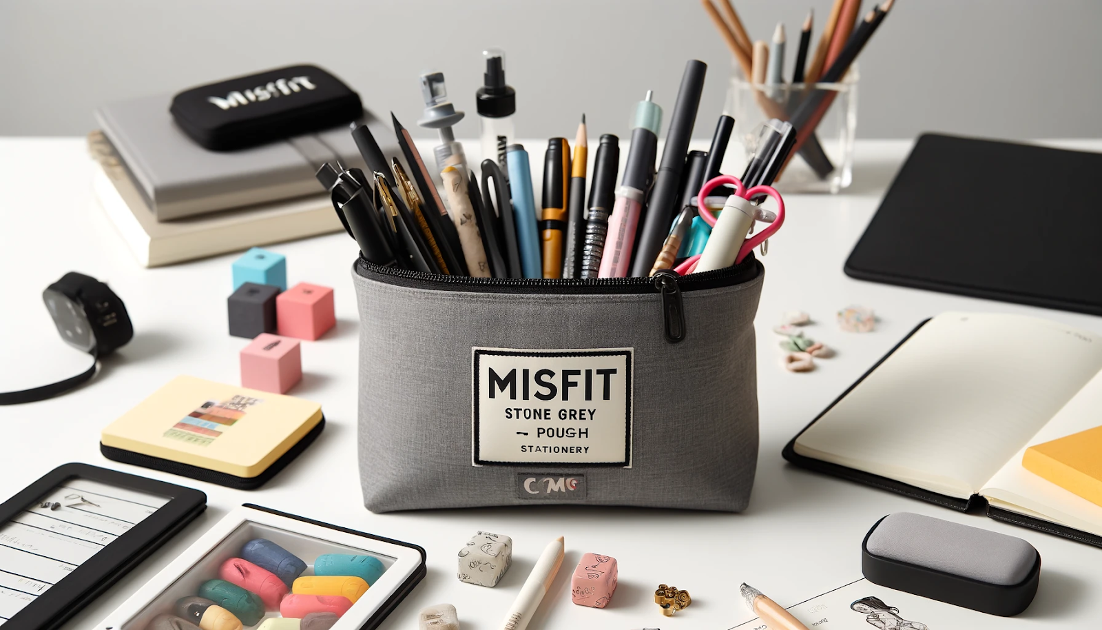 misfit stone grey tcmc pouch stationery