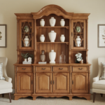 creative wooden hutch cabinet for urn display​