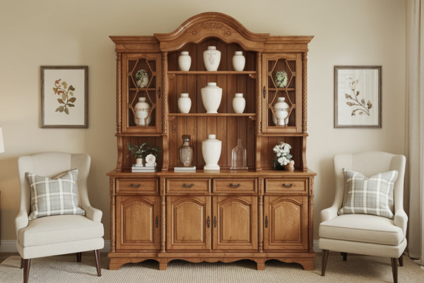 creative wooden hutch cabinet for urn display​