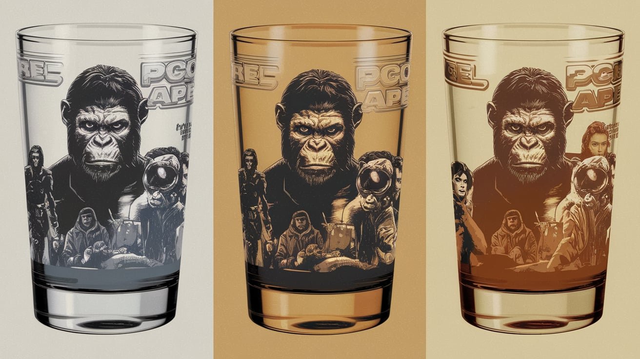 planet of the apes drinking glasses 1970s​