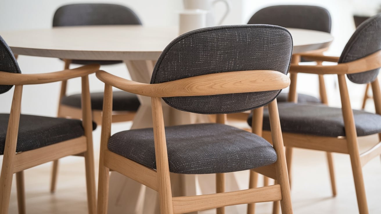 aberll solid wood upholstered dining chairs​