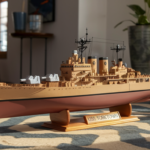 uss yorktown cg48 wooden model ship